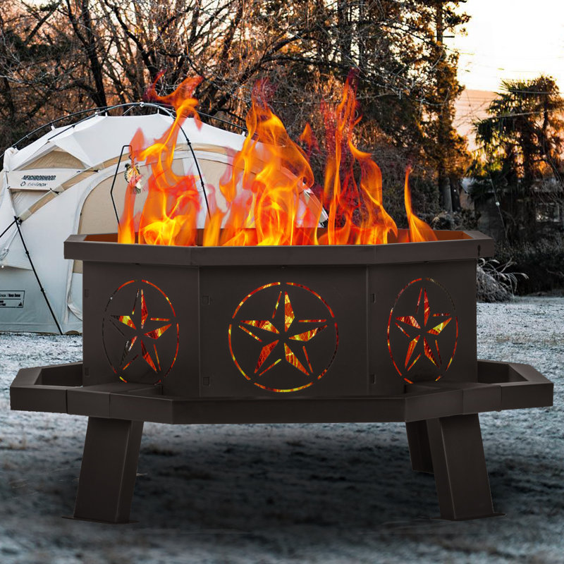 Red Barrel Studio® Eesha Steel Wood Burning Outdoor Fire Pit Red Barrel Studio® Eesha Steel Wood Burning Outdoor Fire Pit